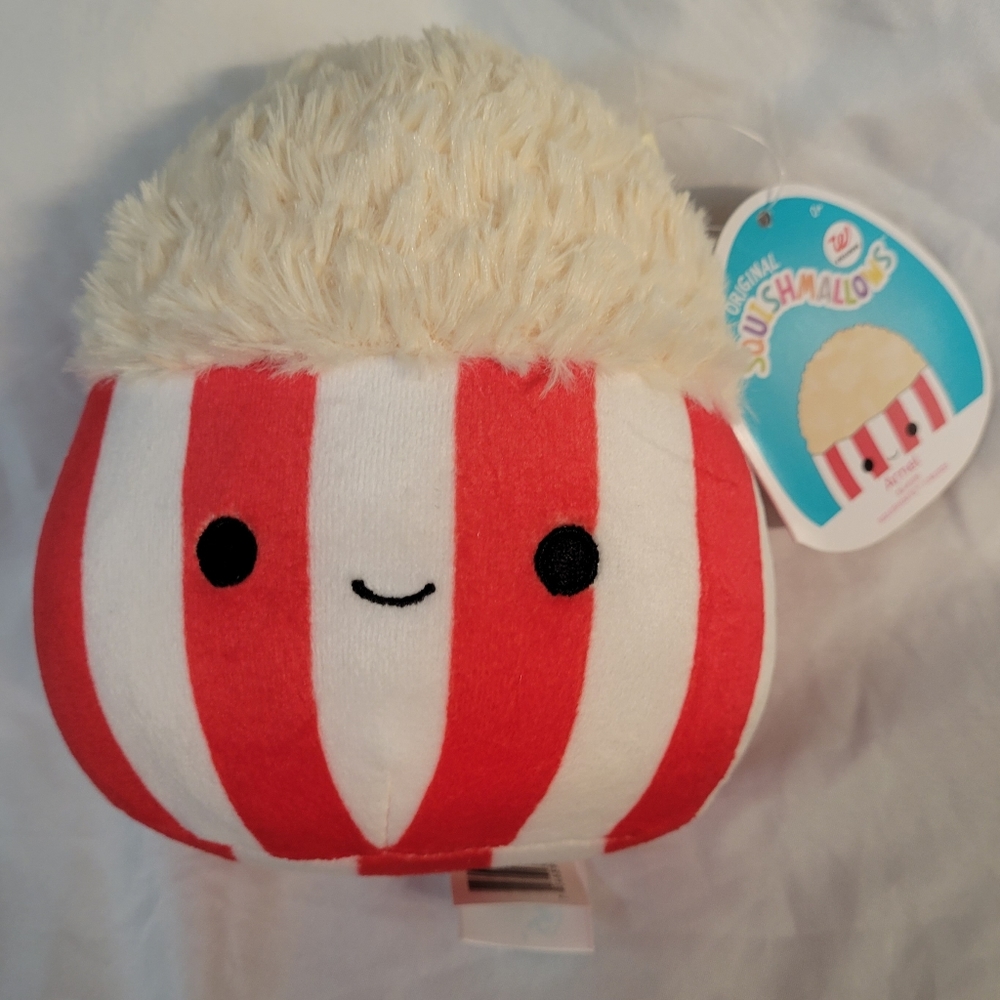 NWT 5" Arnel the Popcorn Squishmallow Kellytoy Plush Toy Summer Thick Striped
